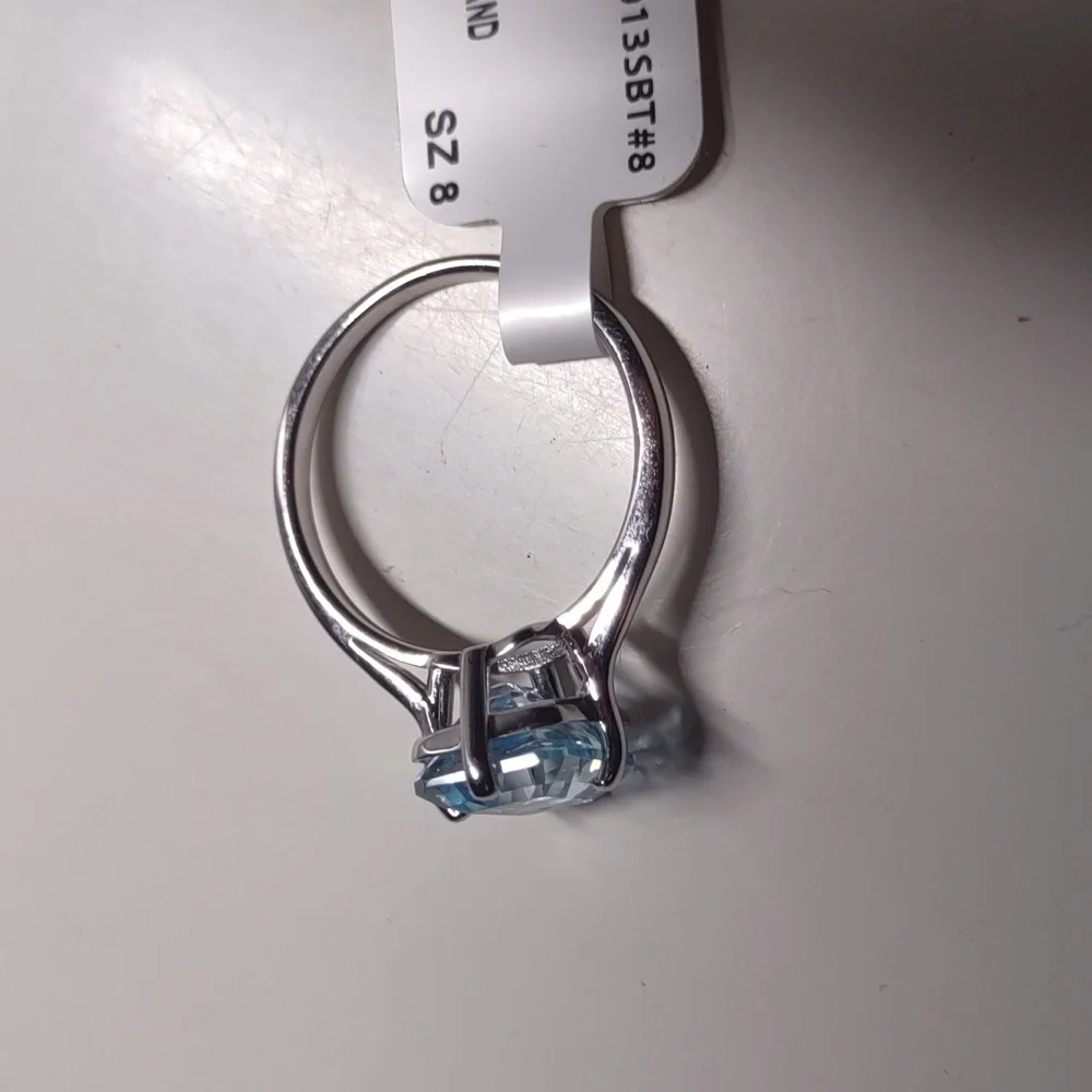 Sterling Silver Blue Topaz Ring New With Tag - Size 8 - Picture 7 of 12